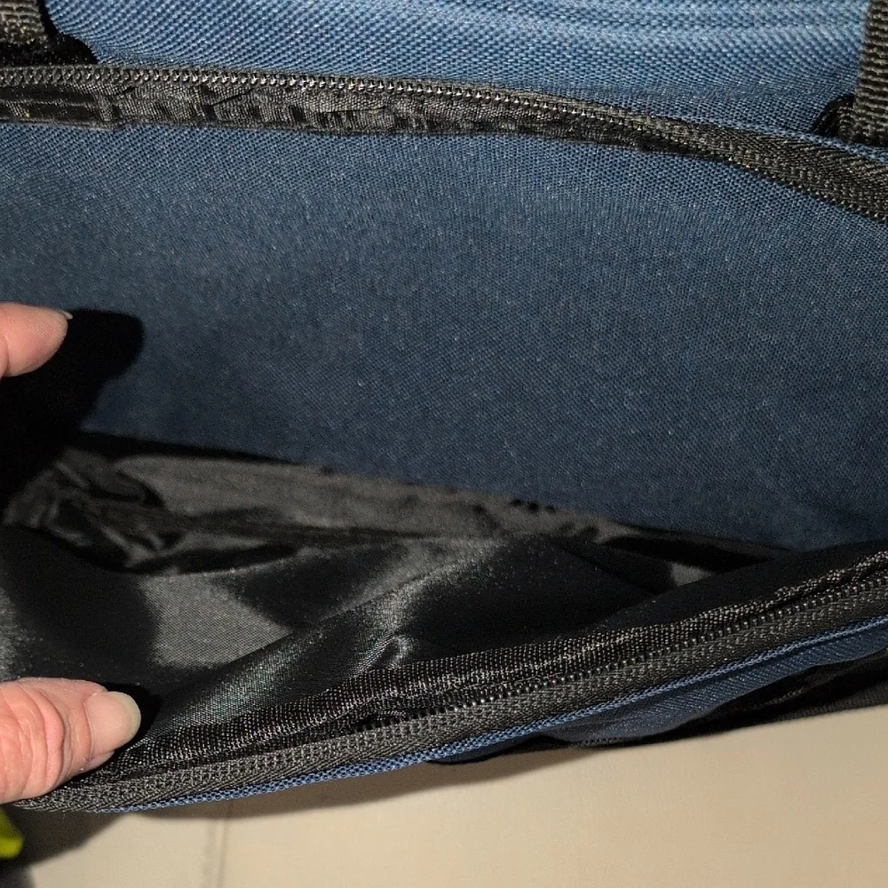 Navy Blue Men's Messenger Bag With NRA Embroided On It and A Thermal Cup!